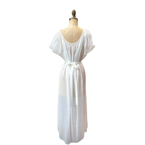 VTG Nylon Tricot VANITY FAIR WHITE Sheer SWEEP Nightgown Sz M - Picture 6 of 7